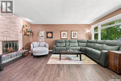29 Everett Crescent, Regina, SK - Indoor Photo Showing Living Room With Fireplace