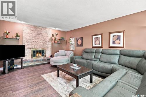 29 Everett Crescent, Regina, SK - Indoor Photo Showing Living Room With Fireplace