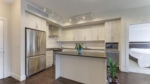 225-4380 Lakeshore Road, Kelowna, BC - Indoor Photo Showing Kitchen With Stainless Steel Kitchen