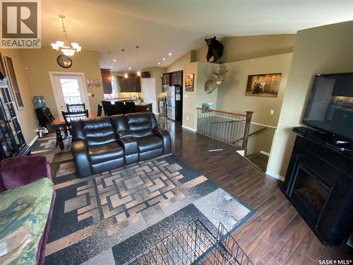54 Madge Way, Yorkton, SK - Indoor Photo Showing Living Room With Fireplace