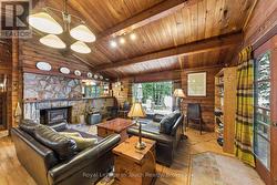 Wood Burning Fireplace in Living Room - 