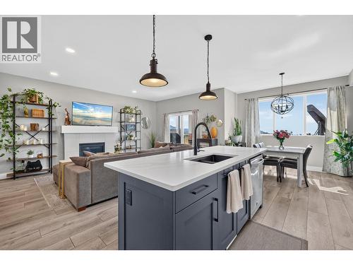 2359 Hawks Boulevard, West Kelowna, BC - Indoor Photo Showing Kitchen With Fireplace