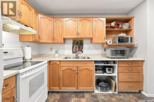 208 410 Main Street, Saskatoon, SK - Indoor Photo Showing Kitchen With Double Sink