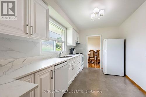 Quartz Countertop and Undermount Sink - 163 Floradale Drive, Mississauga, ON - Indoor Photo Showing Kitchen With Double Sink