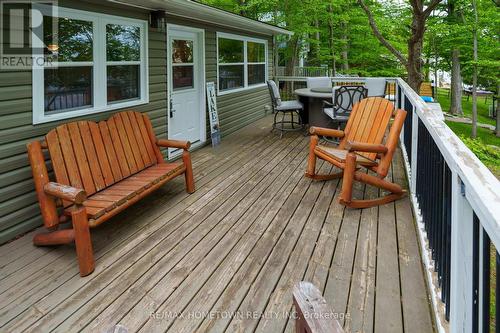 Front deck leading into front entry of the cottage - 66 Scott Lane, Rideau Lakes, ON - Outdoor With Deck Patio Veranda With Exterior