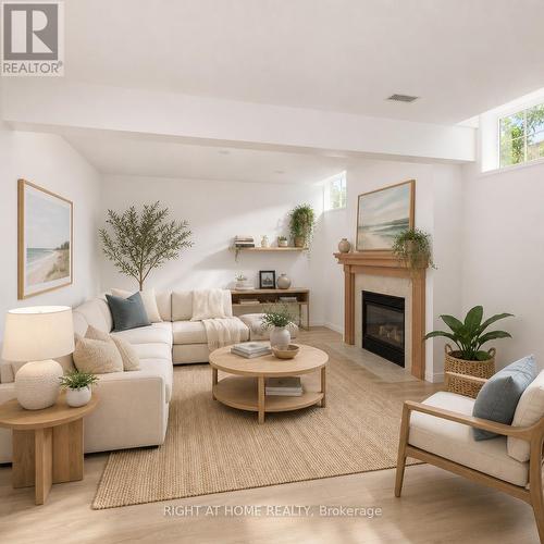 Virtually Staged - 120 Grandpark Circle, Ottawa, ON - Indoor Photo Showing Living Room With Fireplace