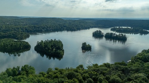 Photo aérienne - 201 217E Avenue, Saint-Hippolyte, QC - Outdoor With Body Of Water With View