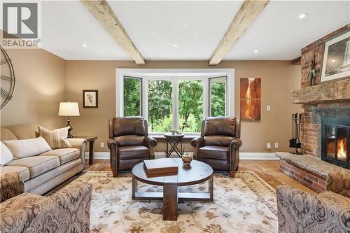 314 7Th Concession Road E, Flamborough, ON - Indoor Photo Showing Living Room With Fireplace