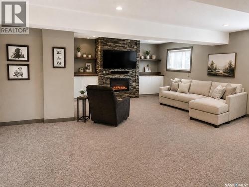 1 Glen Howard Way, Prince Albert, SK - Indoor With Fireplace