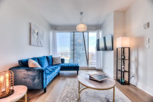 Living Room - 1703-720 Rue St-Jacques, Montréal (Ville-Marie), QC - Indoor Photo Showing Living Room