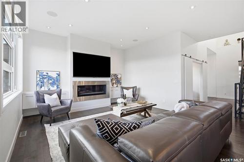 111 Fleming Crescent, Saskatoon, SK - Indoor Photo Showing Living Room With Fireplace