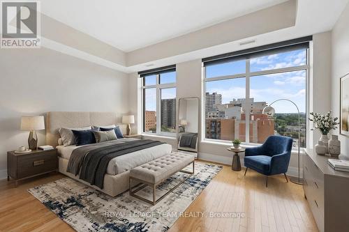 Primary Virtually enhanced in luxury style - 1003 - 245 Kent Street N, Ottawa, ON - Indoor Photo Showing Bedroom