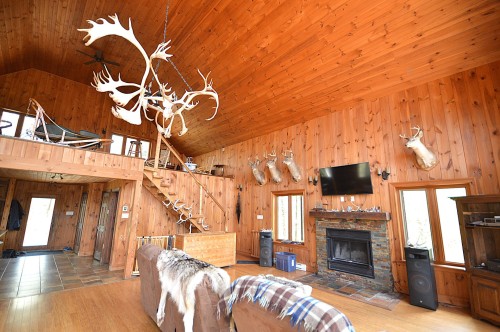 Living Room - 169 Ch. Roy, Amherst, QC - Indoor Photo Showing Living Room With Fireplace