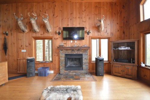 Living Room - 169 Ch. Roy, Amherst, QC - Indoor Photo Showing Living Room With Fireplace