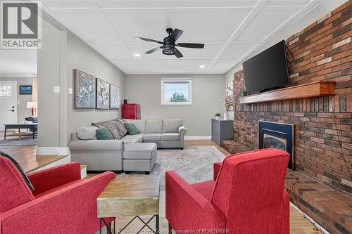 520 Front Road, Lasalle, ON - Indoor Photo Showing Living Room With Fireplace