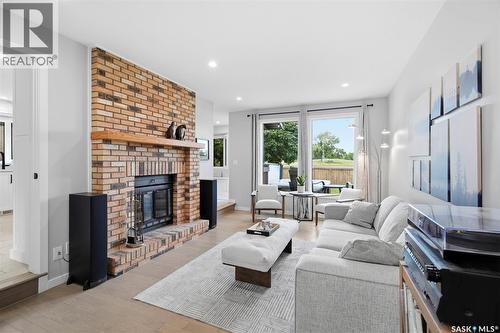 306 Whitewood Road, Saskatoon, SK - Indoor Photo Showing Living Room With Fireplace