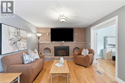 377 Carson Drive, Hamilton, ON - Indoor Photo Showing Living Room With Fireplace