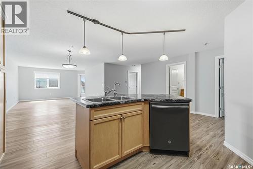 106 6345 Rochdale Boulevard, Regina, SK - Indoor Photo Showing Kitchen With Double Sink