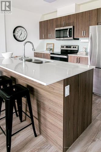 206 - 455 Charleton Avenue E, Hamilton, ON - Indoor Photo Showing Kitchen With Stainless Steel Kitchen With Double Sink With Upgraded Kitchen