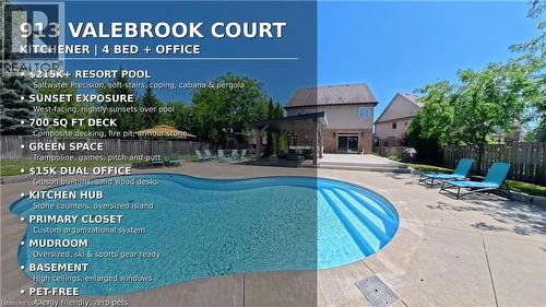 913 Valebrook Court, Kitchener, ON - Outdoor With In Ground Pool