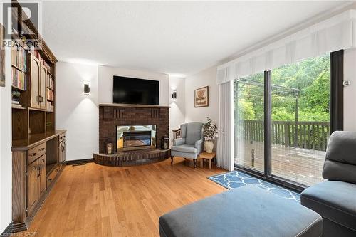 8 Perin Place, Kitchener, ON - Indoor Photo Showing Living Room With Fireplace