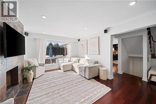 1550 Woodeden Drive, Mississauga, ON - Indoor Photo Showing Living Room With Fireplace