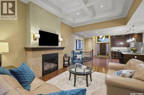431 Paton Place, Saskatoon, SK - Indoor Photo Showing Living Room With Fireplace