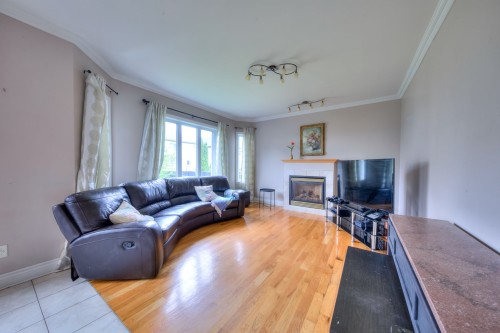 Salle familiale - 6565 Rue Corelli, Brossard, QC - Indoor Photo Showing Living Room With Fireplace
