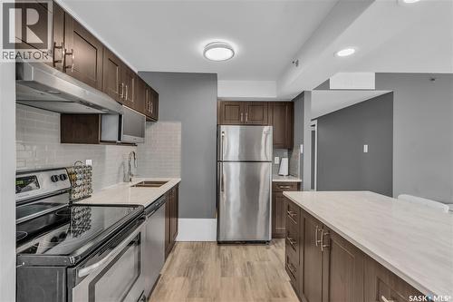 1606 320 5Th Avenue N, Saskatoon, SK - Indoor Photo Showing Kitchen With Double Sink