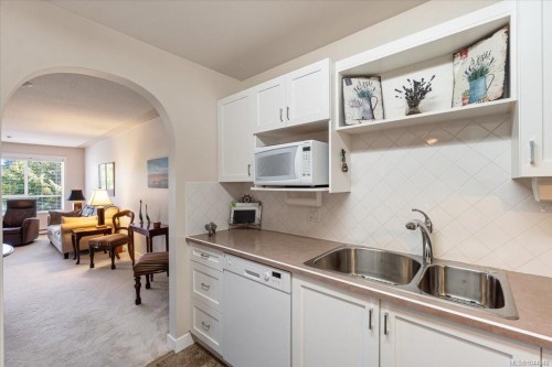 #307-6738 Dickinson Rd, Nanaimo, BC - Indoor Photo Showing Kitchen With Double Sink