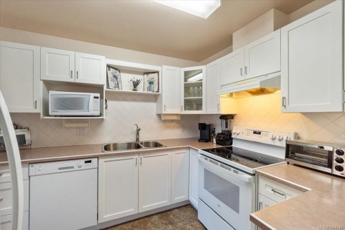 #307-6738 Dickinson Rd, Nanaimo, BC - Indoor Photo Showing Kitchen With Double Sink