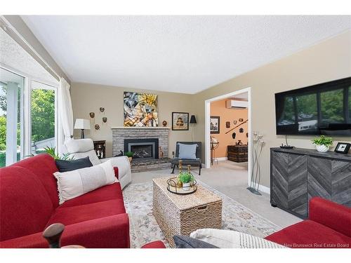 32 Tulip St, Fredericton, NB - Indoor Photo Showing Living Room With Fireplace