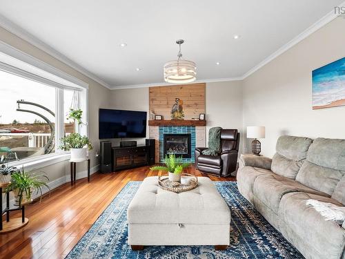 21 Leo Lane, Terence Bay, NS - Indoor Photo Showing Living Room With Fireplace