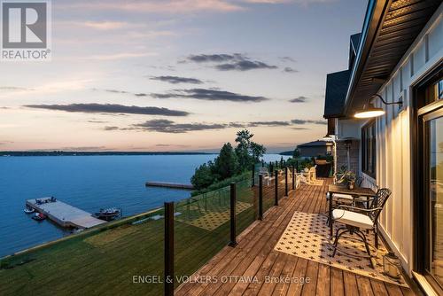 Upper deck overlooking the river - 5 Shoreside Way, Augusta, ON - Outdoor With Body Of Water With View