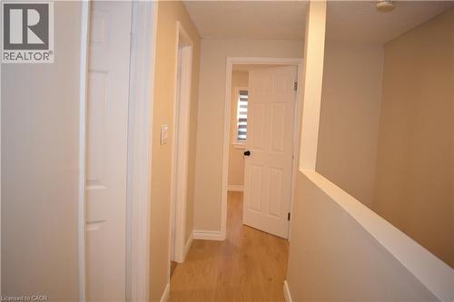 Light-toned wood-finish flooring, neutral wall tones, and white paneled doors - 655 Albert Street Unit# A, Waterloo, ON - Indoor Photo Showing Other Room