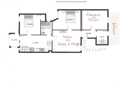 Plan (croquis) - 532 Av. Oak, Saint-Lambert, QC - Other