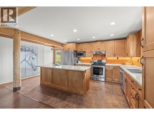 9371 6 Highway, Coldstream, BC - Indoor Photo Showing Kitchen With Double Sink