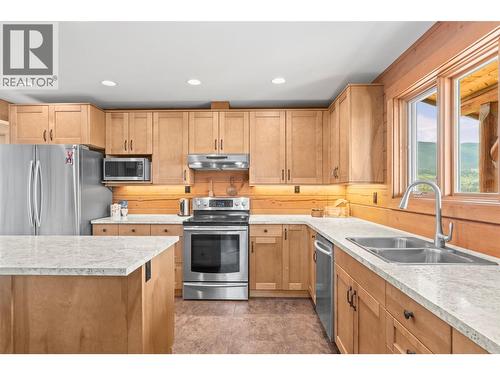 9371 6 Highway, Coldstream, BC - Indoor Photo Showing Kitchen With Double Sink