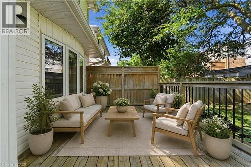 Virtually Staged back deck - 449 Exmoor Street, Waterloo, ON - Outdoor With Deck Patio Veranda