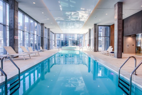 Pool - 1904-1450 Boul. René-Lévesque O., Montréal (Ville-Marie), QC - Indoor Photo Showing Other Room With In Ground Pool