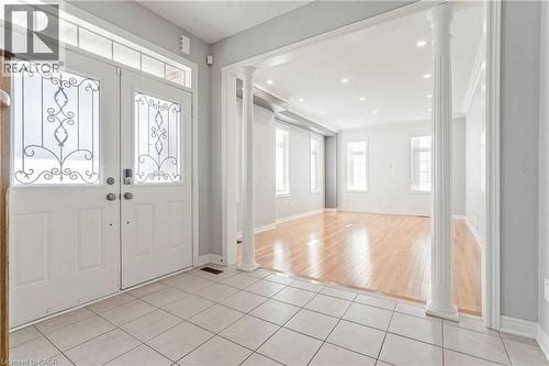 Entryway with ornate columns, light tile patterned floors, recessed lighting, and french doors - 3 Coolwater Drive Unit# Upper, Brampton, ON - Indoor Photo Showing Other Room