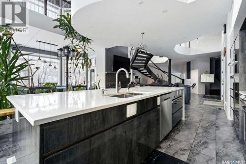 3601 Grassick Avenue, Regina, SK - Indoor Photo Showing Kitchen With Double Sink With Upgraded Kitchen