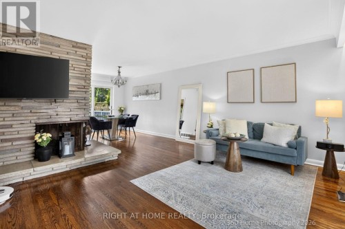 100 Perivale Crescent, Toronto, ON - Indoor Photo Showing Living Room With Fireplace