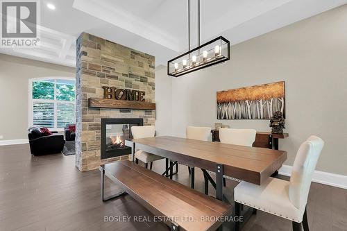 94 Terrence Park Drive, Hamilton (Ancaster), ON - Indoor Photo Showing Dining Room With Fireplace