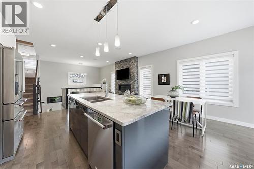 130 Boykowich Bend, Saskatoon, SK - Indoor Photo Showing Kitchen With Stainless Steel Kitchen With Double Sink With Upgraded Kitchen