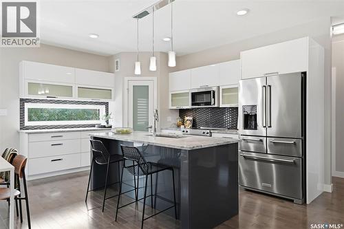 130 Boykowich Bend, Saskatoon, SK - Indoor Photo Showing Kitchen With Stainless Steel Kitchen With Upgraded Kitchen