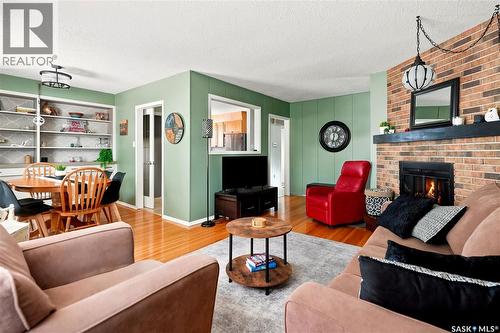 323 Toronto Street N, Regina, SK - Indoor Photo Showing Living Room With Fireplace
