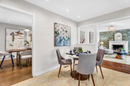 89 Batson Drive, Aurora, ON - Indoor Photo Showing Dining Room With Fireplace