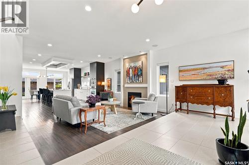 1210 Broadway Avenue, Saskatoon, SK - Indoor Photo Showing Living Room With Fireplace