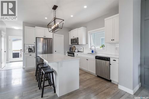 238 Dubois Crescent, Saskatoon, SK - Indoor Photo Showing Kitchen With Stainless Steel Kitchen With Upgraded Kitchen